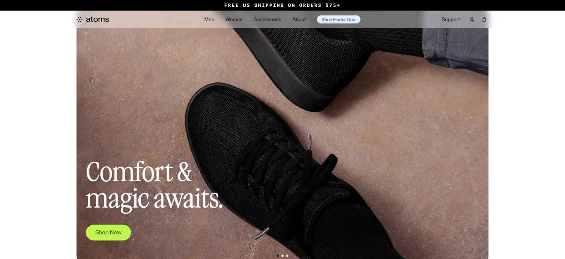 Atoms: American Shoe Brand Website