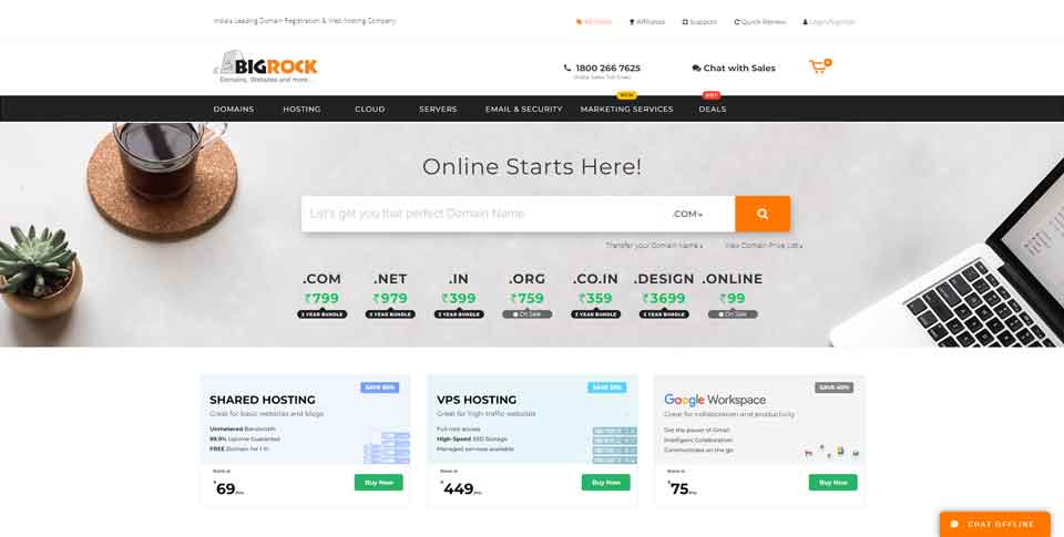 BigRock in Official Website