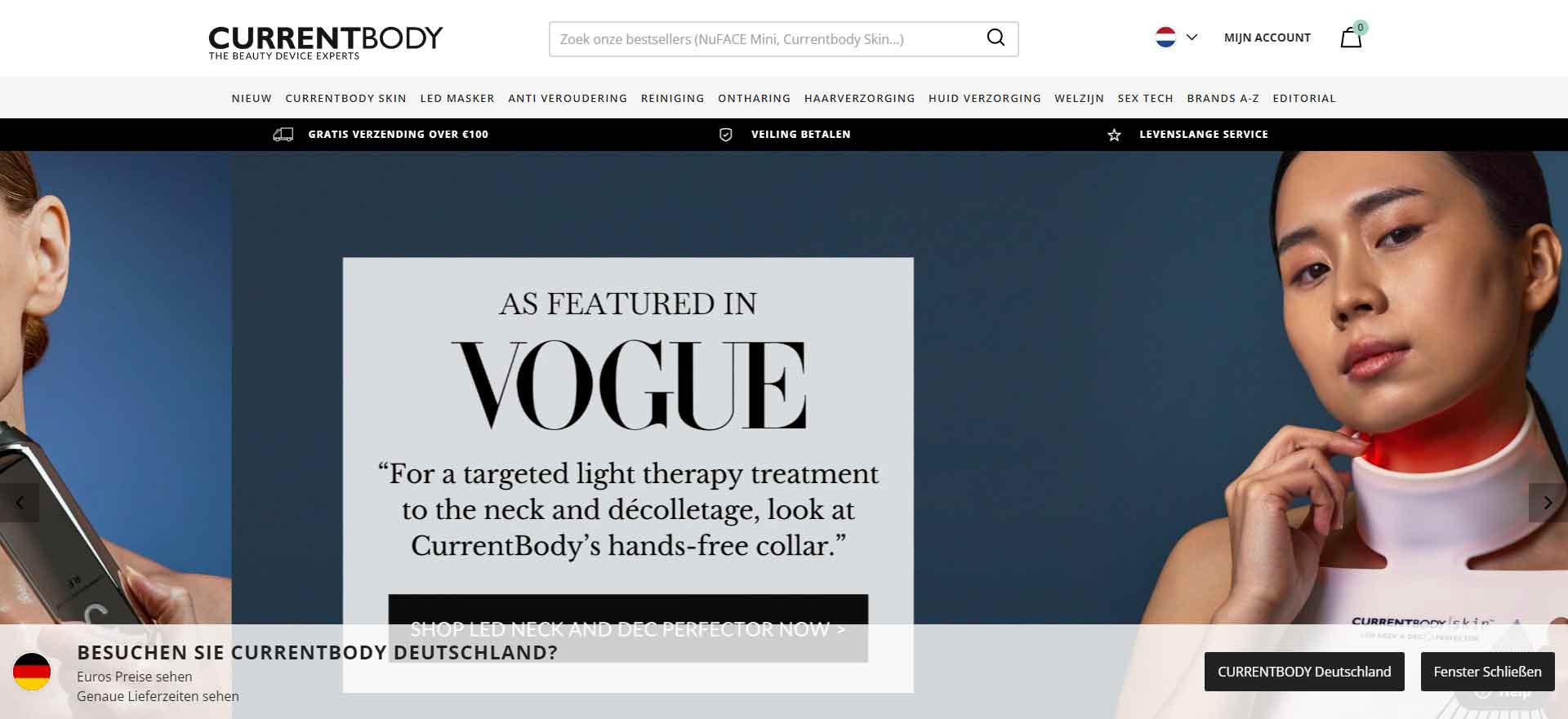 UK Beauty Device Brand: CurrentBody Website