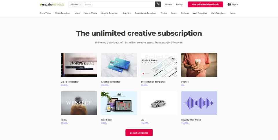 Envato Elements Official Website