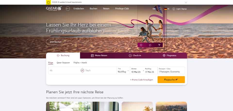 Qatar Airways Official Website