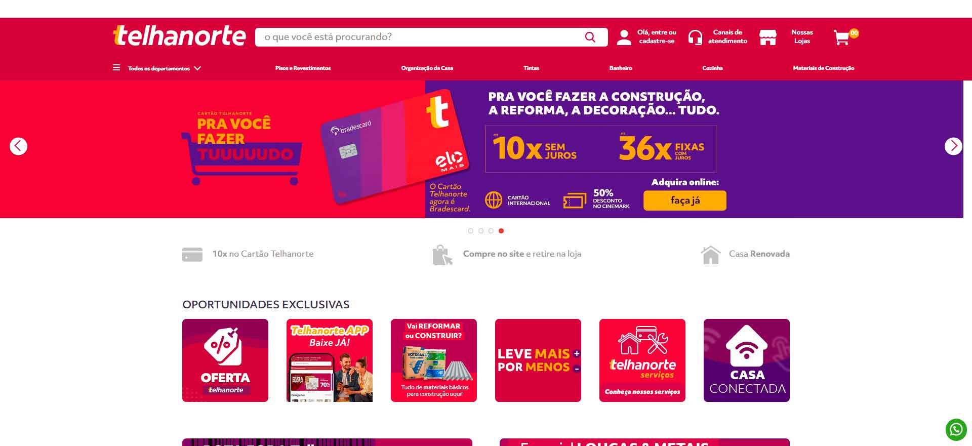 Brazilian Building Materials Brand: Telhanorte Official Website