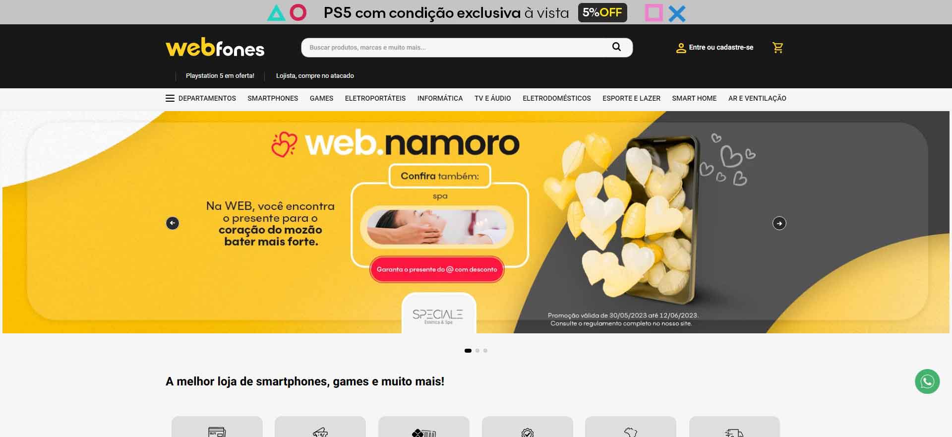 Brazilian Phone and Electronics Sales Website: Webfones Official Website